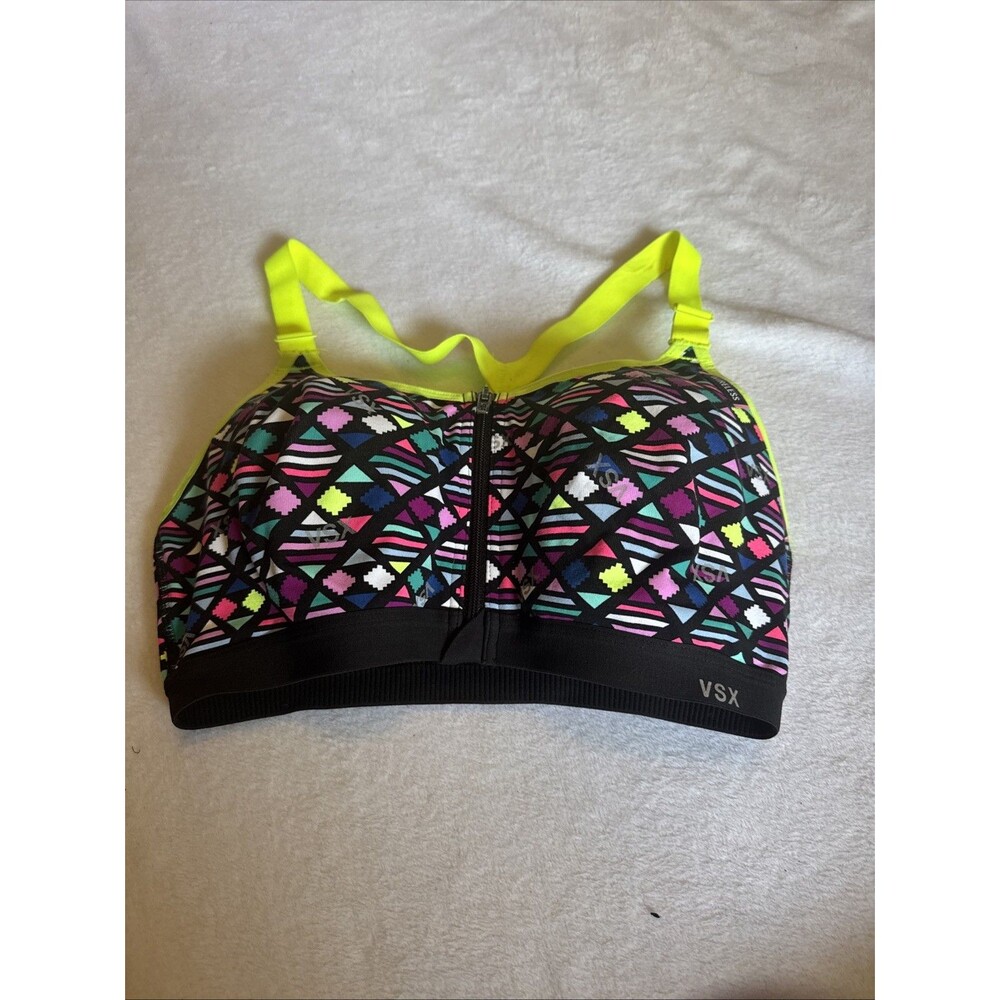 Victoria Secret VSX Sport Bra 34DD Racerback Padded Cup Adjustable Band - Picture 3 of 9